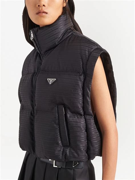 prada detachable-sleeve puffer jacket|prada sleeveless puffer jacket.